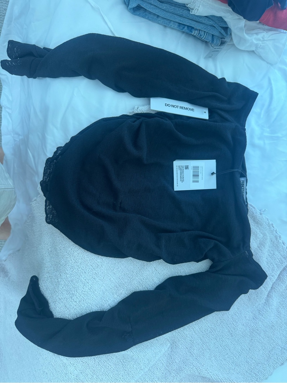 Black Princess Polly long sleeve mesh top